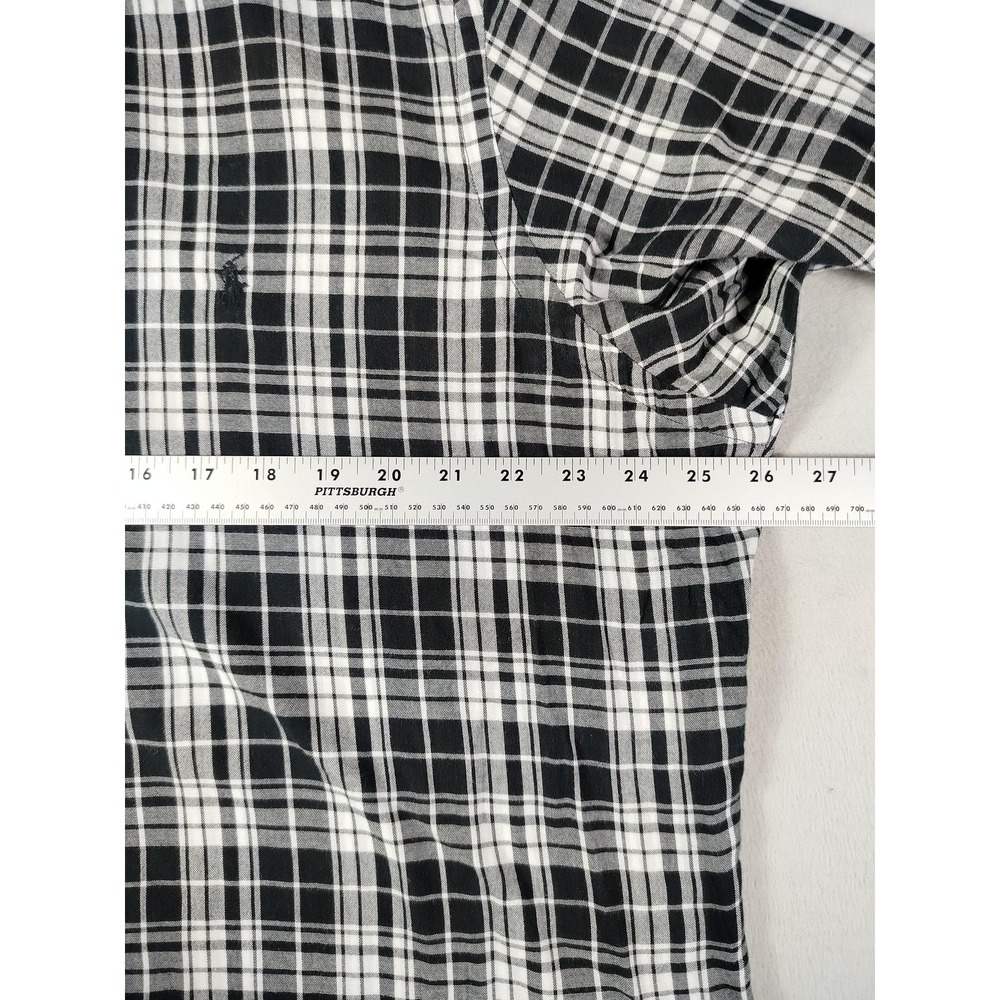 Ralph Lauren Shirt Mens XL Black Gray Plaid Long Sleeve Button Down Preppy - Picture 9 of 10